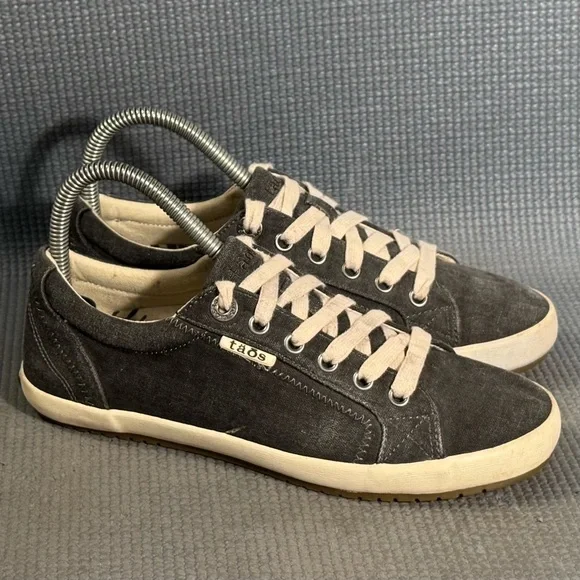 Taos Women's Star Charcoal Washed Canvas Sneakers Size 7 - Picture 2 of 9